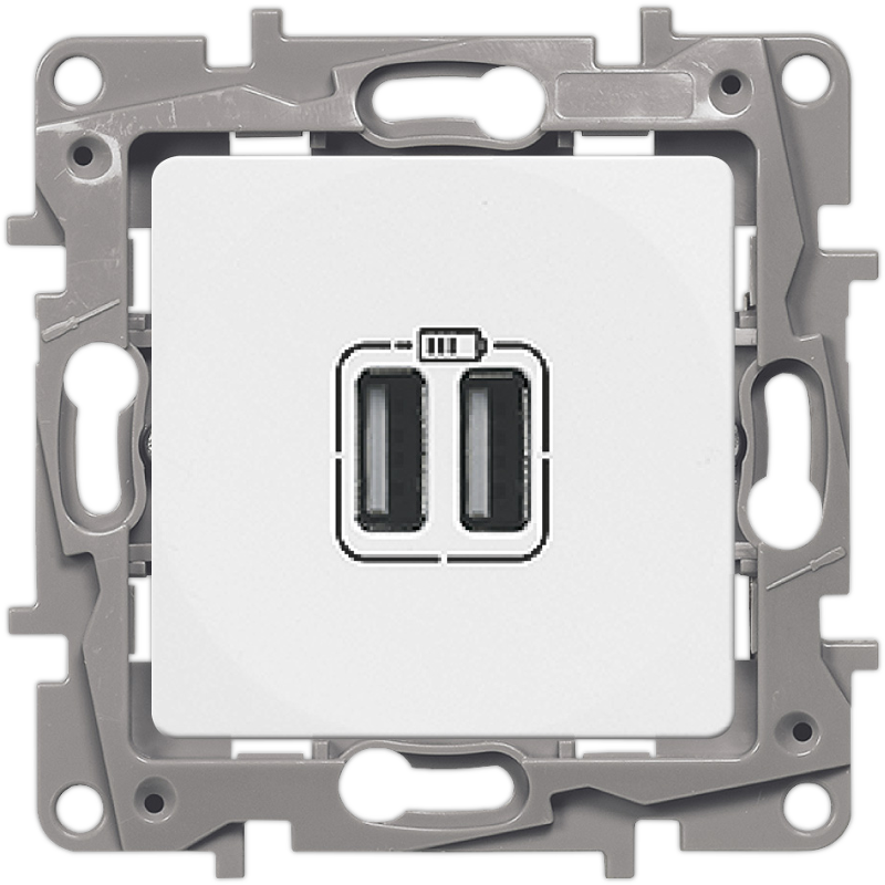 Etika Белый Розетка USB 2-ая 240В/5В 2400мА — миниатюра 2