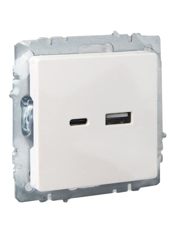 BRITE Розетка USB A+C 18Вт РЮ11-1-БрЖ жемчужный | BR-U22-018-K36 | IEK — миниатюра 6