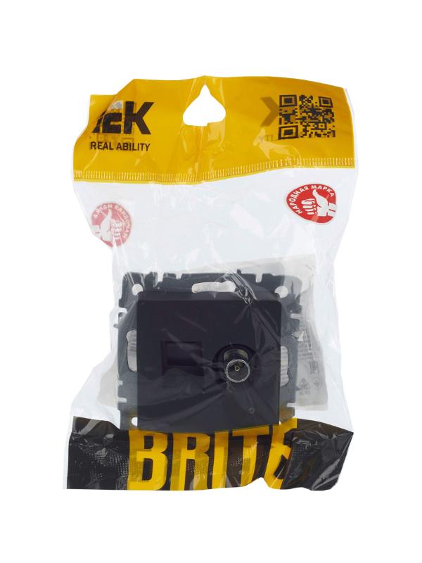 BRITE Розетка двойная TV+RJ45 кат.5E РТВ/РК12-БрГ графит  | BR-AK20-1-K53 | IEK — миниатюра 17