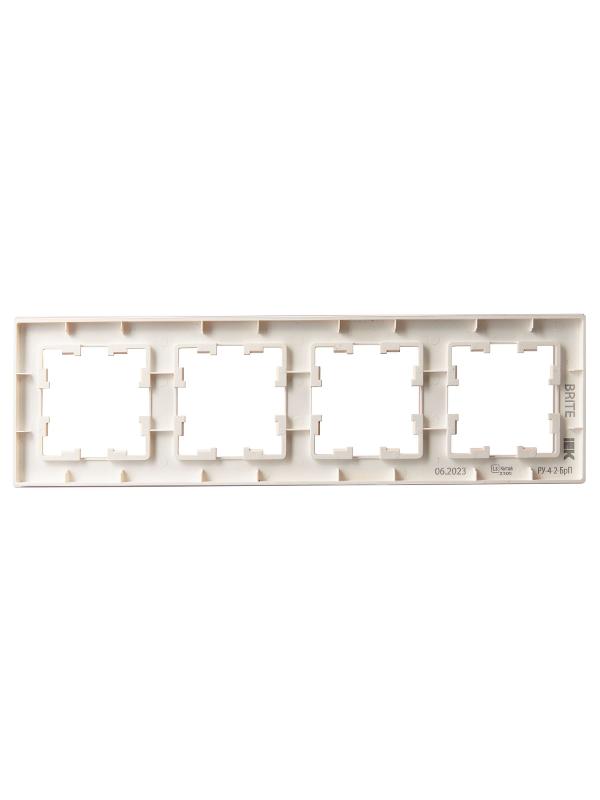 BRITE Рамка 4-ая РУ-4-2-БрП стекло персиковый матовый | BR-M42-G-31-K96 | IEK — миниатюра 3