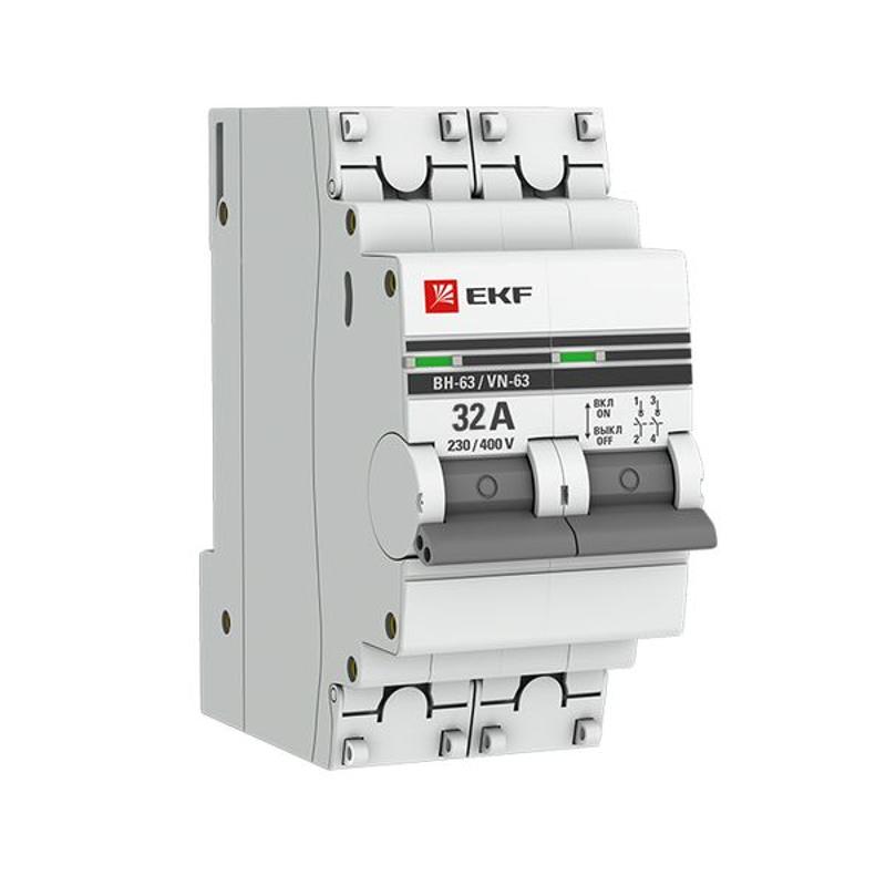 Выключатель нагрузки 2P 32А ВН-63 PROxima | SL63-2-32-pro | EKF — EKF