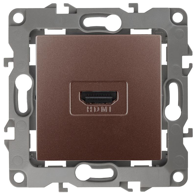 Розетка HDMI 12-3114-13  ,  бронза  |Б0027488 | ЭРА — миниатюра 1