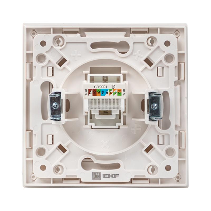 Стокгольм Механизм Розетки RJ-45 1-местной белый PROxima | EYK01-035-10 | EKF — миниатюра 10