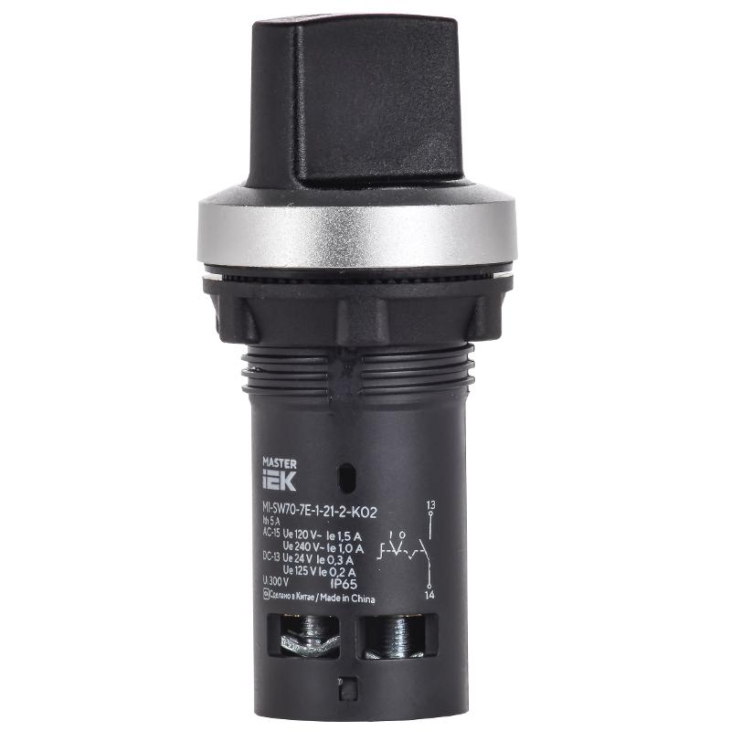 Переключатель IP65 2 поз. моноблок 1NO чёрный MASTER — миниатюра 2