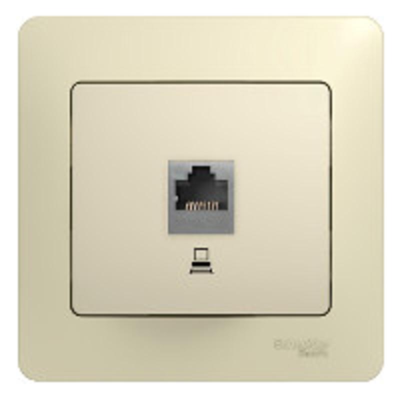 Glossa Бежевый Розетка компьютерная RJ45 кат.5E | GSL000281K | SE — миниатюра 2