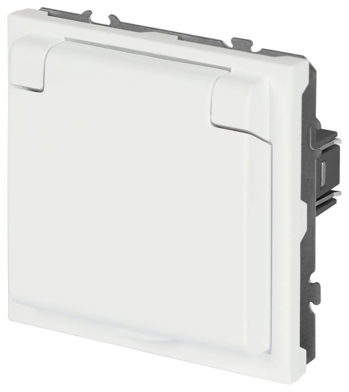 Розетка Galaxy 15-2103-08 c заземлением 2P+E Schuko со шторками с крышкой 16А-250В IP20 белый матовый | Б0070672 | ЭРА — миниатюра 4