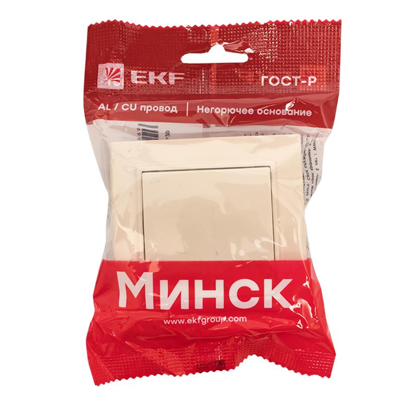 Минск Кнопка нажимная  СП, 10А, бежевая EKF|ERV10-028-20|EKF — миниатюра 6