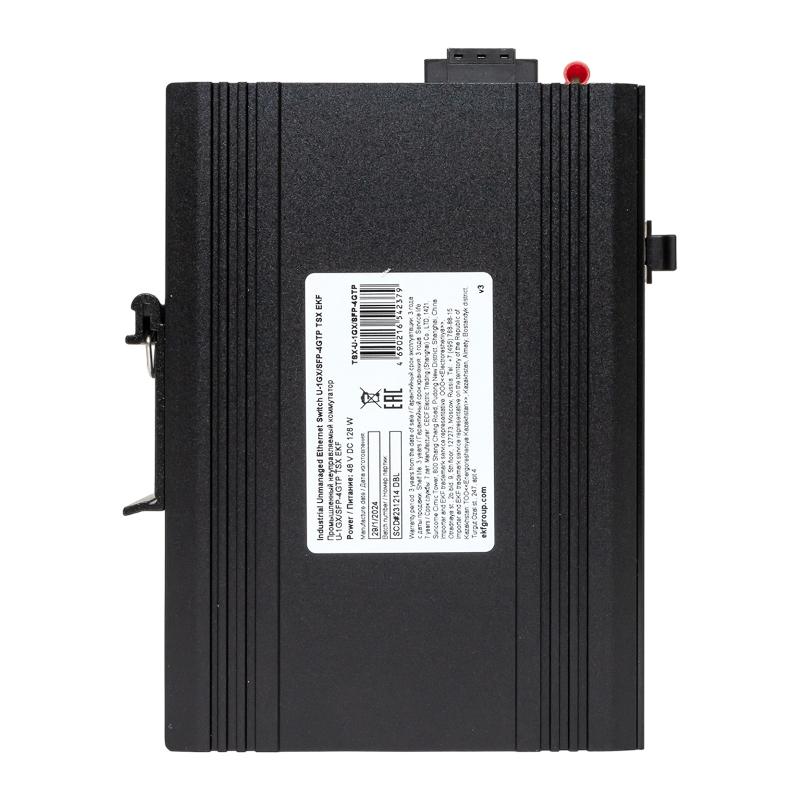 Промышленный неуправляемый коммутатор U-1GX/SFP-4GTP, 1 порт 1000Base-X SFP, 4 порта 10/100/1000Base-T(X) RJ45 c PoE, монтаж на динрейку TSX |TSX-U-1G — миниатюра 12