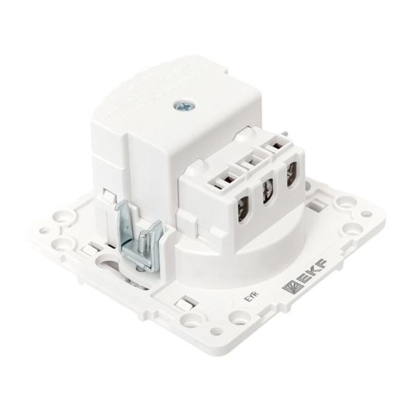 Стокгольм Механизм Розетки 1-местной с/з, USB 2A 16А винтовые клеммы белый с защ. штор. | EYR16-2USB-typeA | EKF — миниатюра 8