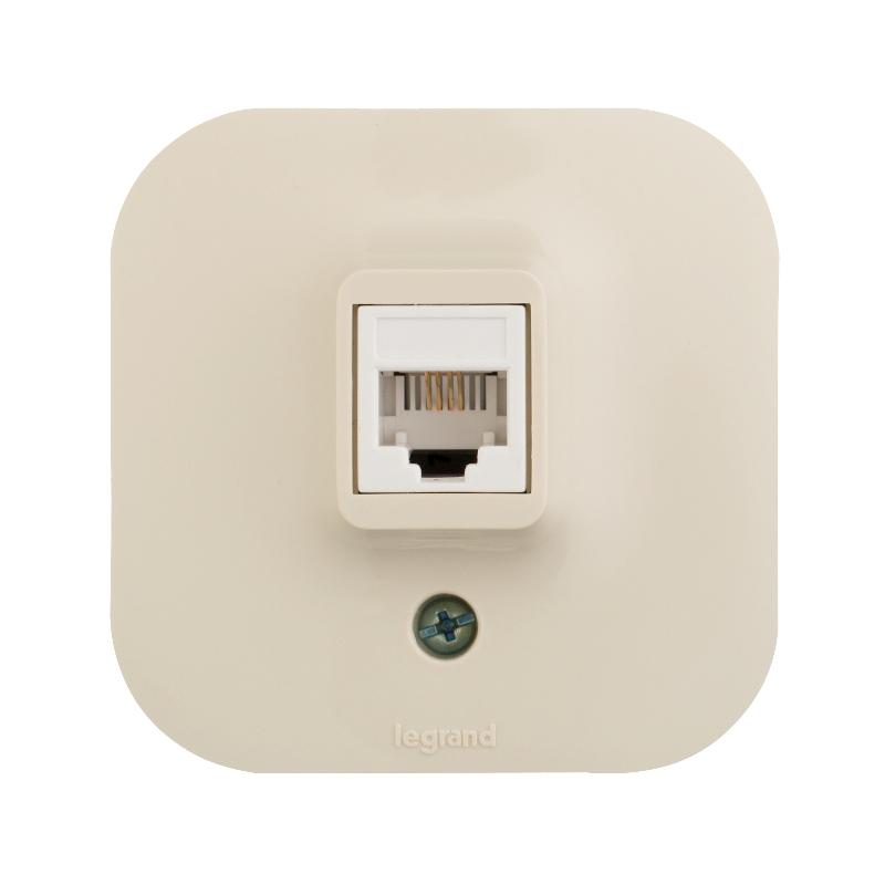 Quteo Слоновая кость Розетка RJ45 кат5е UTP — миниатюра 2