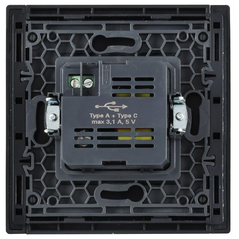 FORTE&PIANO Розетка USB A+C 3,1А FP550 сталь | FP-U22-D31-K46 | IEK — миниатюра 3