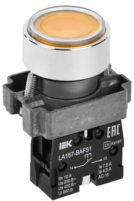 Кнопка LA167-BAF51 d=22мм 1з желтая | BBT20-BAF51-1-22-67-K05 | IEK — фото 1 | Sento