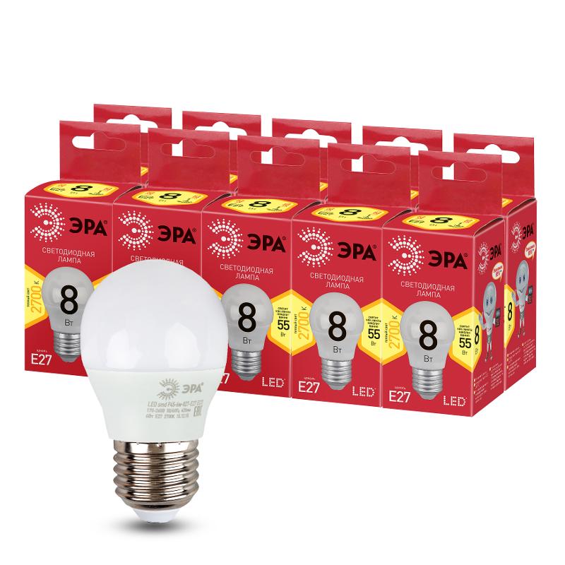 Лампа cветодиодная RED LINE LED P45-8W-827-E27 R Е27 / E27 8 Вт шар теплый белый свет | Б0053028 | ЭРА — миниатюра 3