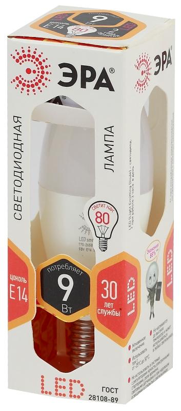 Лампа светодиодная LED 9Вт E14 220В 2700К B35 свеча | Б0027969 | ЭРА — миниатюра 4
