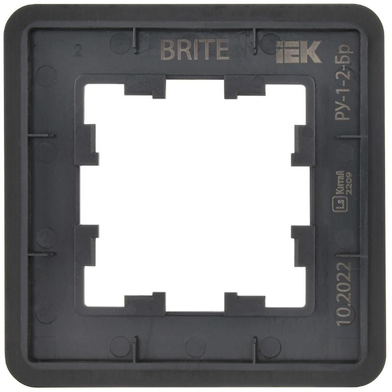 BRITE Рамка 1-ая РУ-1-1-Бр металл черный RE AL | BR-M12-M-21-K02 | IEK — миниатюра 5