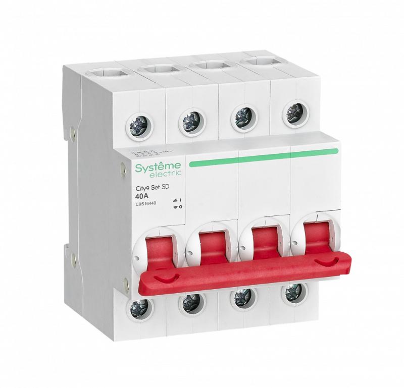 Выключатель нагрузки модульный 4П 40А City9 | C9S16440 | SE — Systeme Electric