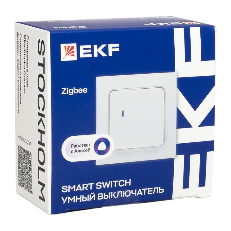 Умный выключатель Стокгольм 1-кл. белый Zigbee Сonnect | RCV-ST1-WD-ZB | EKF — миниатюра 11