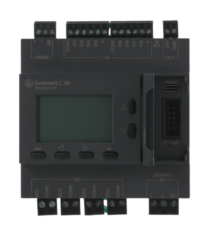 Интеллектуальное реле SR2; 220 VAC; дисплей, 12 IO: 8 DI, 4 DO (реле), 1xRS485, 1xRJ45 | ZR2PB11P7 | SE — миниатюра 3