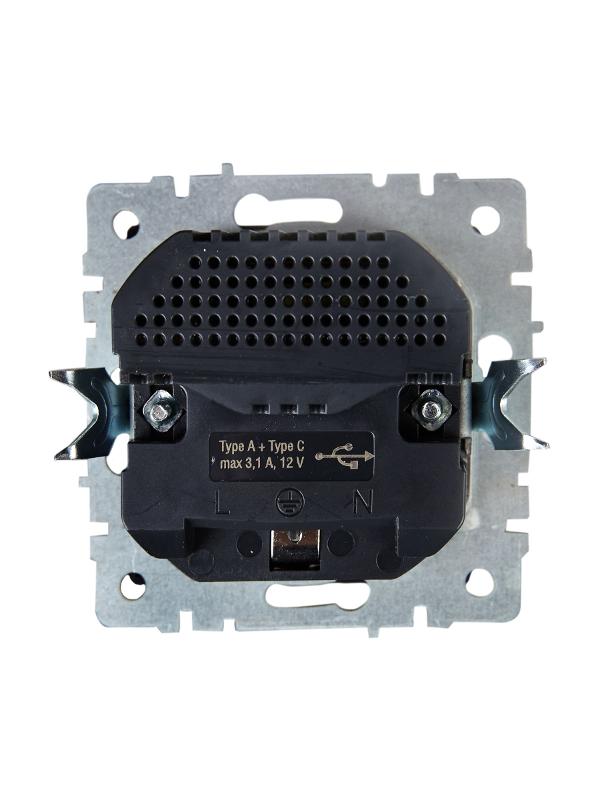 BRITE Розетка с заземлением со шторками 16А с USB A+C 18Вт РЮш11-1-БрЖ жемчужный | BR-R14-16-U22-018-K36 | IEK — миниатюра 4