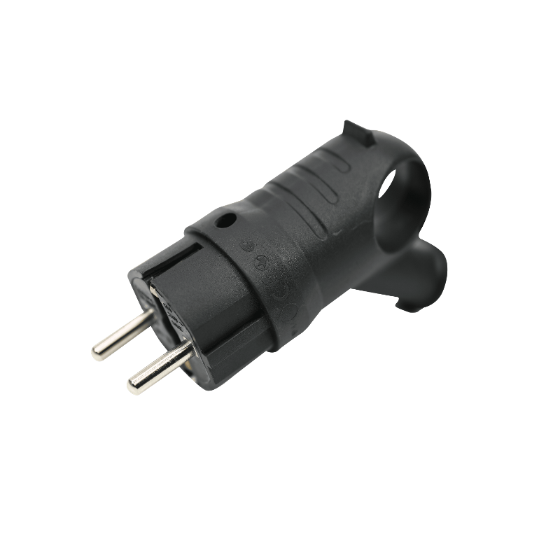 Вилка 2К+З угловая каучуковая 16А/250В IP44 Чёрная MultiSet | MST1102BK | SE — миниатюра 3