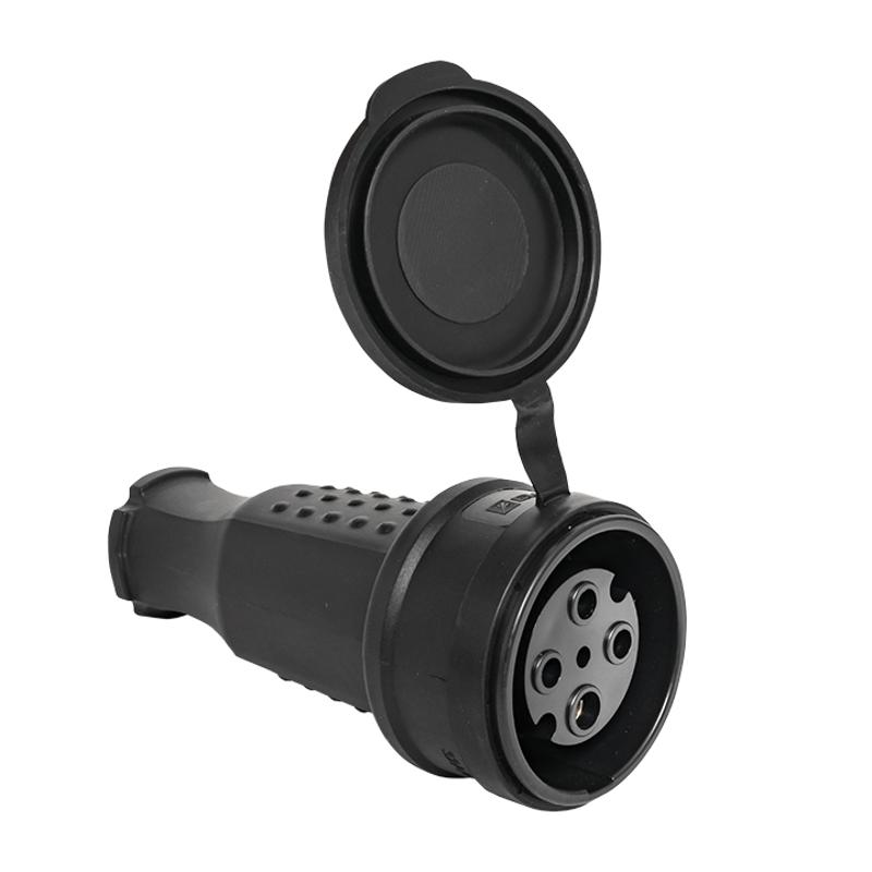 Розетка переносная с защитной крышкой каучуковая 380В 3P+PE 32A IP44 EKF PROxima|RPS-022-32-380-44|EKF — миниатюра 4