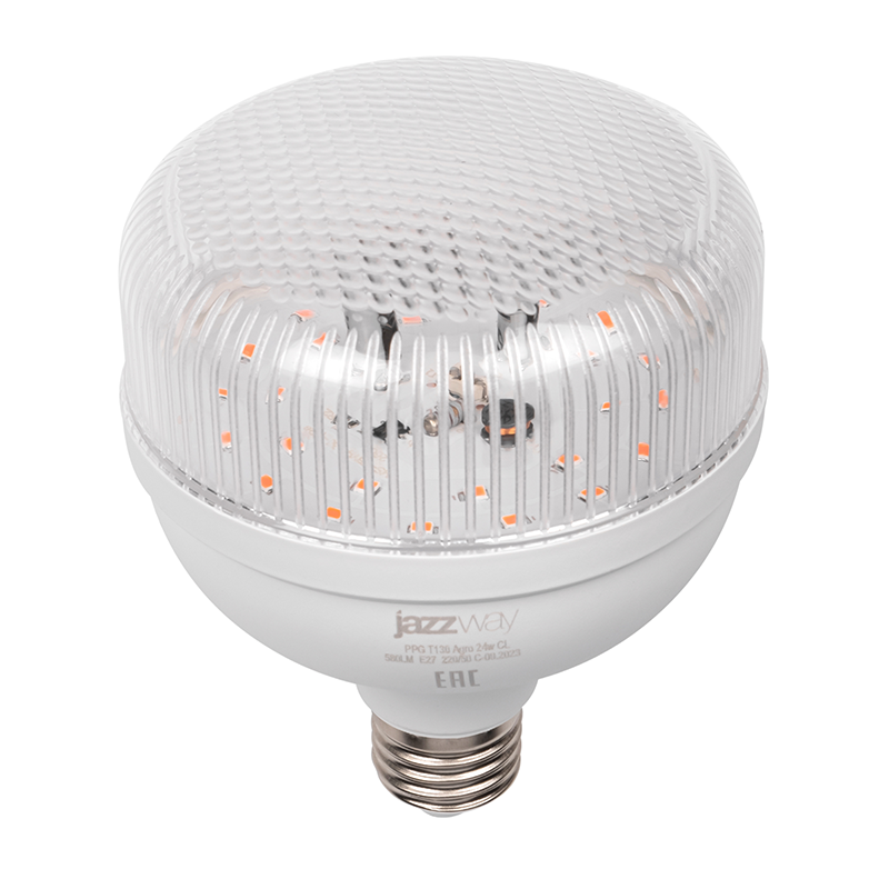 Лампа светодиодная PPG T130 Agro 24w CL E27  (для растений) | .5050365 | Jazzway — миниатюра 2