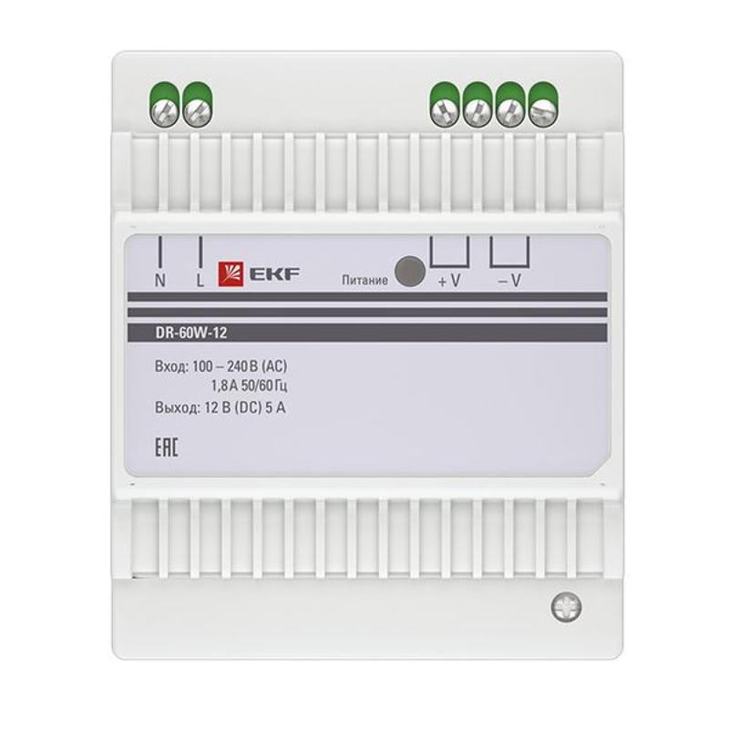Блок питания 12В DR-60W-12 PROxima | dr-60w-12 | EKF — миниатюра 5