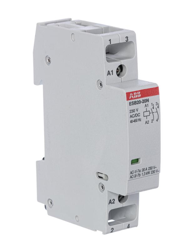 Контактор ESB20-20N-06 модульный (20А АС-1, 2НО), катушка 230В AC/DC | 1SBE121111R0620 | ABB — миниатюра 3