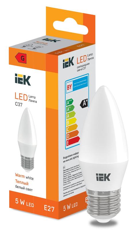 Лампа светодиодная Candle C37 400lm 3000K E27 | LL-I-C37-5-230-30-E27 | IEK — IEK (ИЭК)