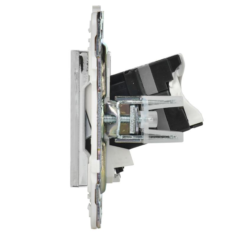 SKANDY Розетка компьютерная 2-местная RJ45 кат.5E SK-K03N никель | SK-K20-1-K50 | IEK — миниатюра 3
