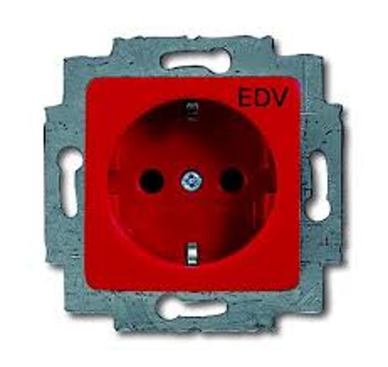 Розетка SCHUKO 16А 250В с маркировкой EDV, цвет красный | 2011-0-2886  | 2CKA002011A2886 | ABB — ABB
