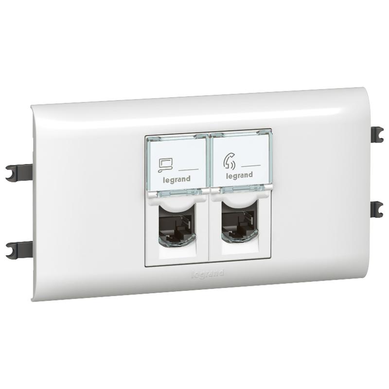 Розетка DLP под Кр.65 2XRJ45 Кат.6 UTP | 078663 | Legrand — Legrand