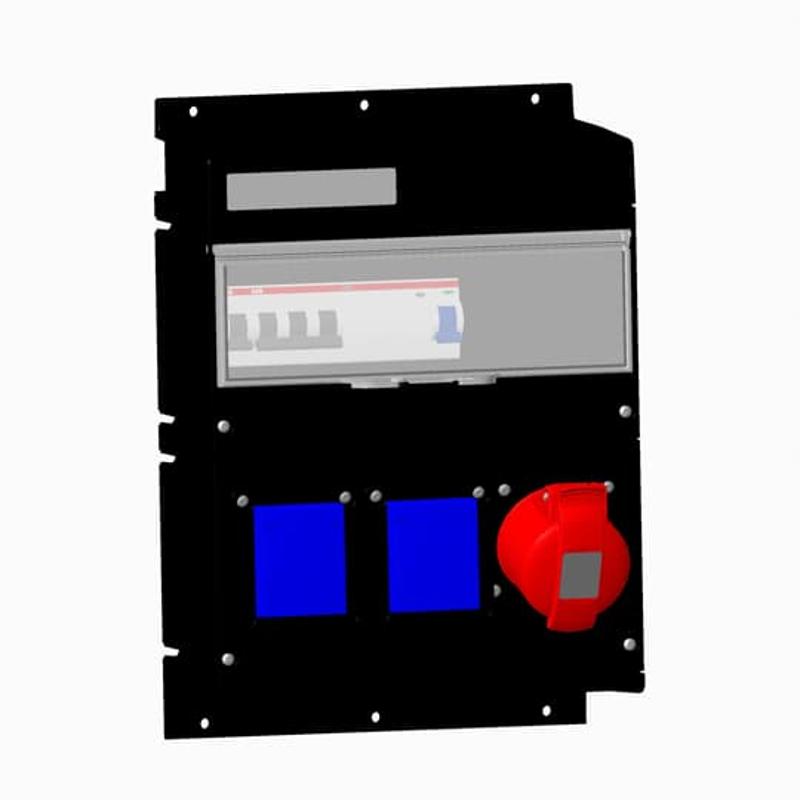 Бокс MPR16B с розетками в сборе, IP44, пластик, черный | 2CMA101631R1000 | ABB — ABB