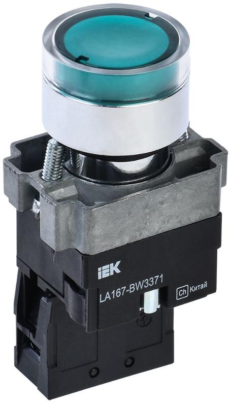 Кнопка LA167-BW3371 d=22мм RC 1з с подсвет. зеленая | BBT20-BW3371-1-12-67-K06 | IEK — IEK (ИЭК)