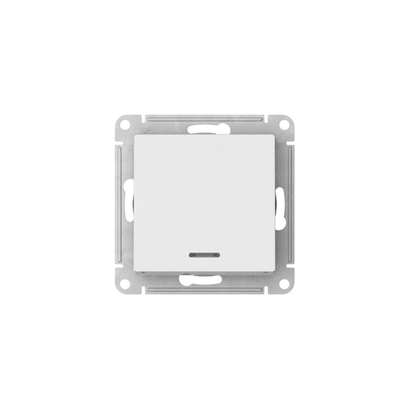 AtlasDesign Белый Переключатель 1-клавишный с подсветкой, сх.6а, 10АХ, механизм, быстрозажимные клеммы | ATN000163S | SE — миниатюра 2