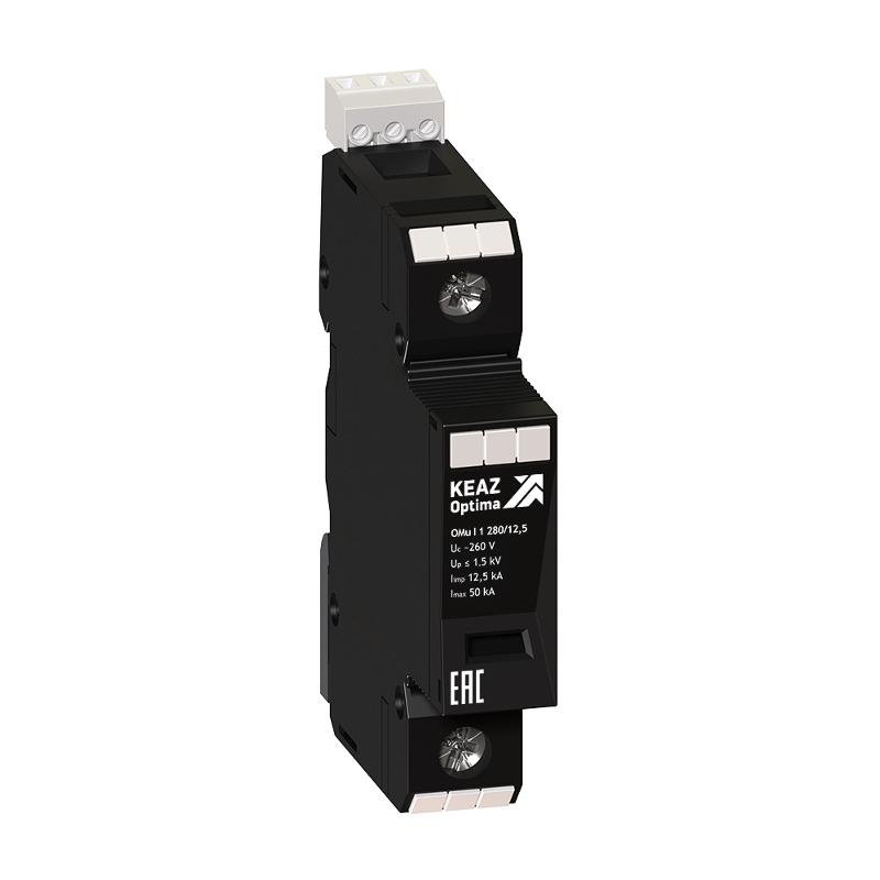 Ограничитель импульсных перенапряжений (УЗИП) OptiDin OM-I-1-280/12,5 | 114201 | КЭАЗ — КЭАЗ (Курский электроаппаратный завод)