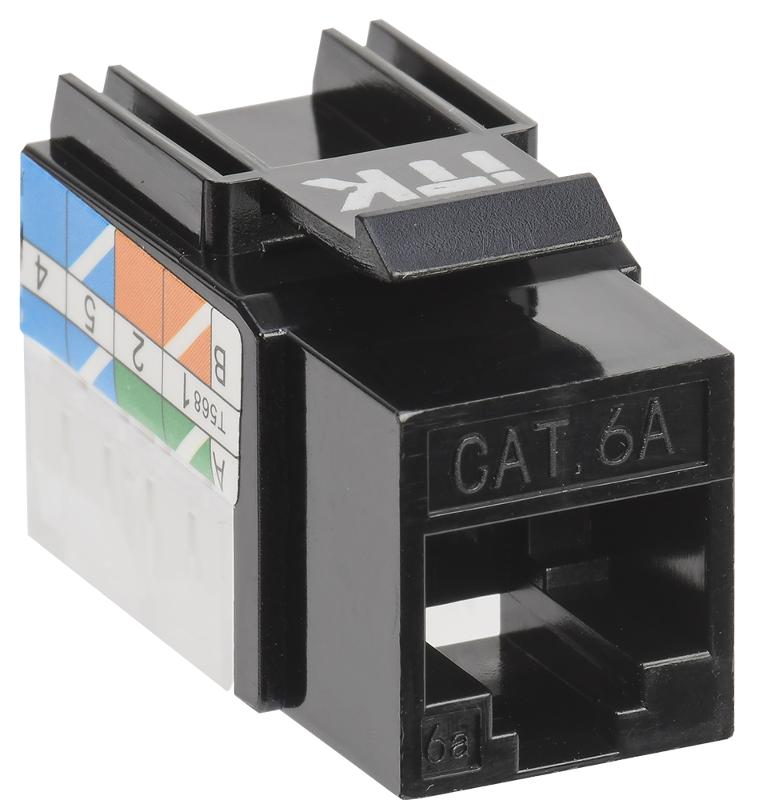 Модуль Keystone Jack кат.6A UTP 110 IDC 90град чёрный | CS1-1C6AU-11-09 | ITK — ITK