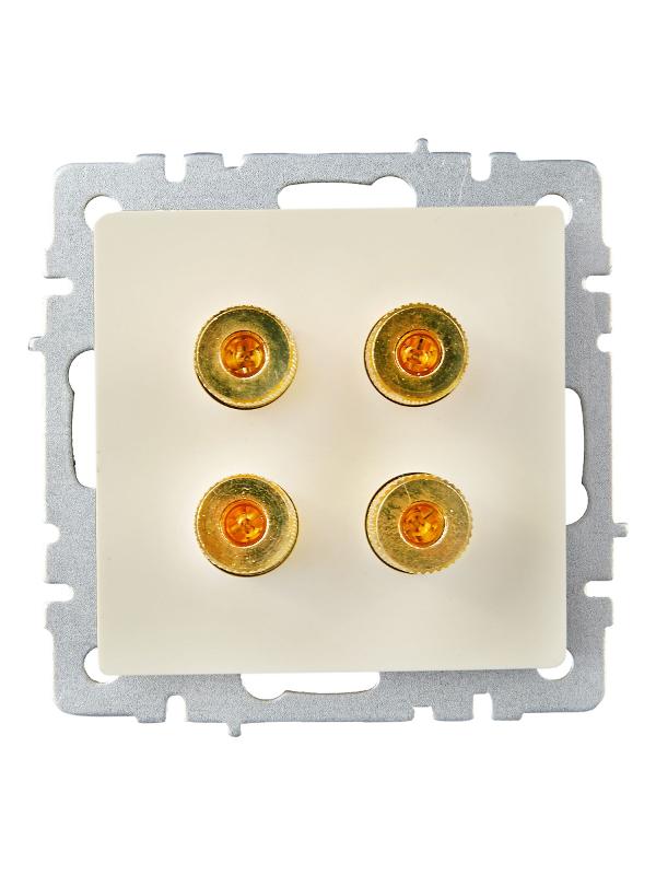 BRITE АудиоРозетка 4-местная РА10-БрКр бежевый | BR-S40-K10 | IEK — миниатюра 2