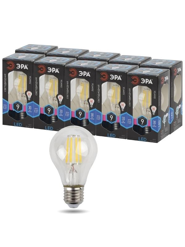 Лампа светодиодная F-LED A60-9W-840-E27 (филамент, груша, 9Вт, нейтр., Е27) | Б0043434 | ЭРА — миниатюра 5