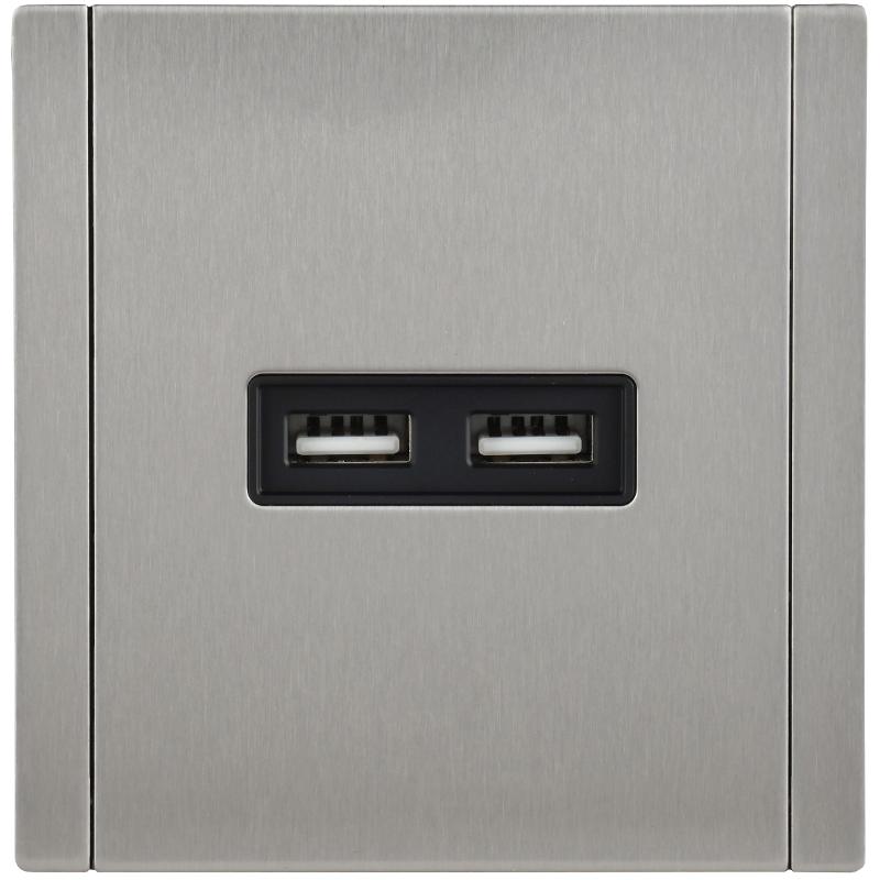 FORTE&PIANO Розетка USB A+A 3,1А FP749M металл никель  | FP-U21-D31-M-K50 | IEK — миниатюра 2