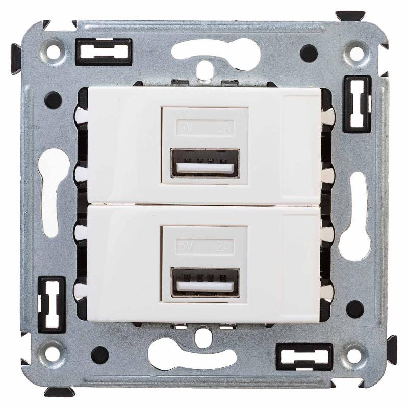 USB зарядное устройство в стену, "Avanti", "Белое облако" | 4400543 | DKC — DKC (ДКС)