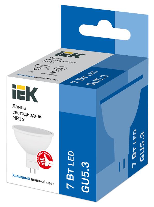 Лампа светодиодная LED 7Вт GU5.3 230В 6500К ECO MR16 софит | LLE-MR16-7-230-65-GU5 | IEK — миниатюра 3