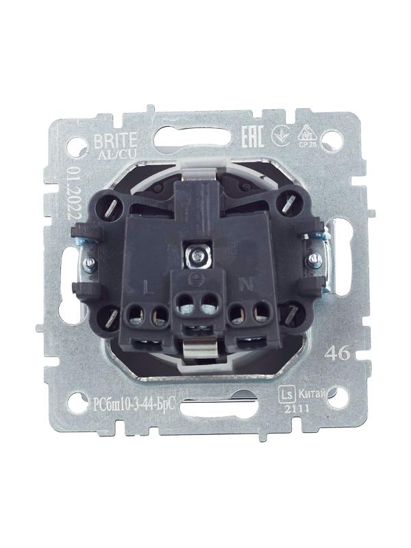 BRITE Розетка с заземлением со шторками с кр. 16А IP44 РСбш10-3-44-БрС сталь | BR-R16-16-44-K46 | IEK — миниатюра 7