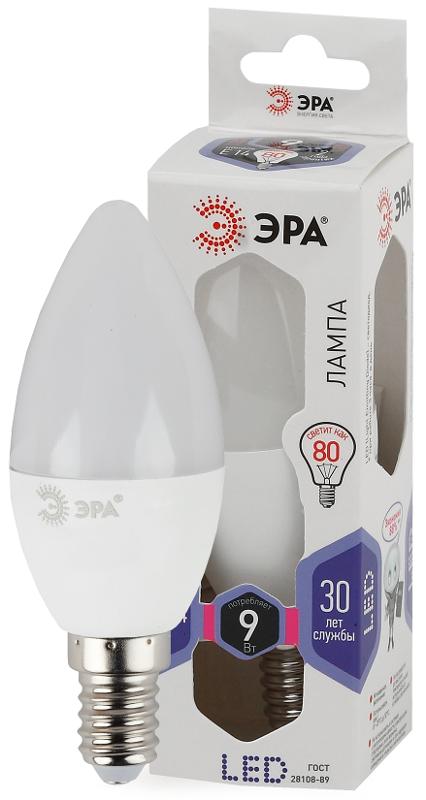 Лампа светодиодная LED 9Вт Е14 6000К smd B35-9W-860-E14 | Б0031403 | ЭРА — ЭРА (Энергия света)