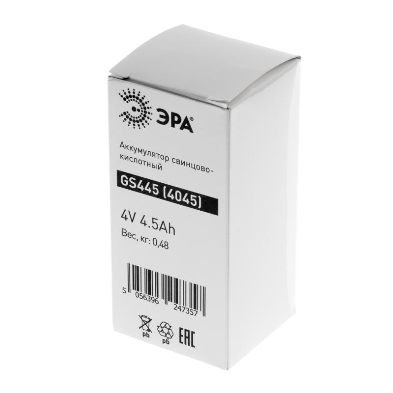 Аккумулятор GS445 (Cвинцово-кислотный 4V 4,5) (25/900) | Б0050077 | ЭРА — миниатюра 2