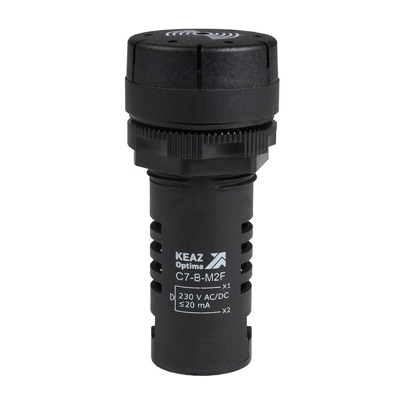 Зуммер с пульсирующим сигналом OptiSignal Compact D22 C7-B-M2F черный 230 В AC/DC  | 362180 | КЭАЗ — фото 1 | Sento