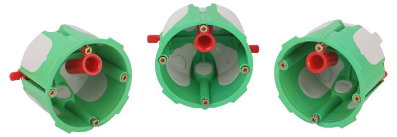 Коробка установочная  KUU-68-55-unibox двухкомпонентная универсальная зеленая 68х55мм UniBox саморезы IP30 | Б0068231 | ЭРА — миниатюра 3