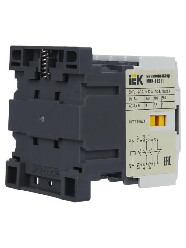 Миниконтактор МКИ-11211 12А 230В/АС3 1Н3  | KMM11-012-230-01 | IEK — миниатюра 6