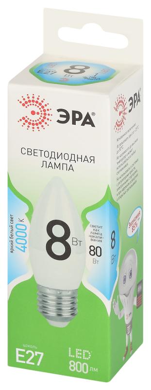Лампа светодиодная  GREEN LINE LED B35-8W-840-E27 GL E27 8 Вт свеча яркий белый свет | Б0067104 | ЭРА — миниатюра 5
