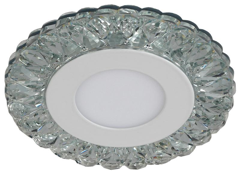 Светильник точечный встраиваемый DK LED 16 SL/WH LED круглый "белая подсветка" 3+3W прозрачный/белый | Б0036497 | ЭРА — миниатюра 3